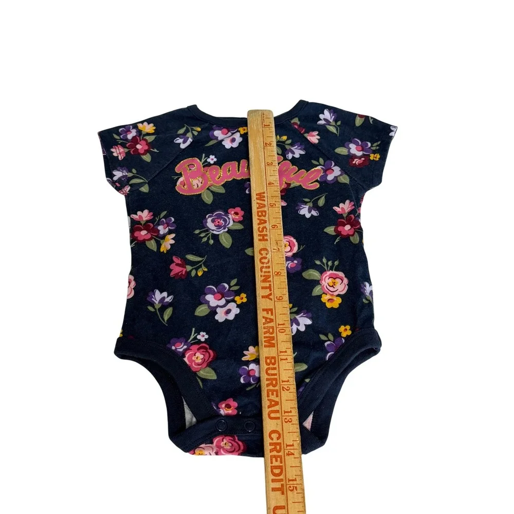 Garanimals DDG Darlings Baby Girl 6-9M Floral Bodysuit Bee Polka Dot Top Lot 2pc